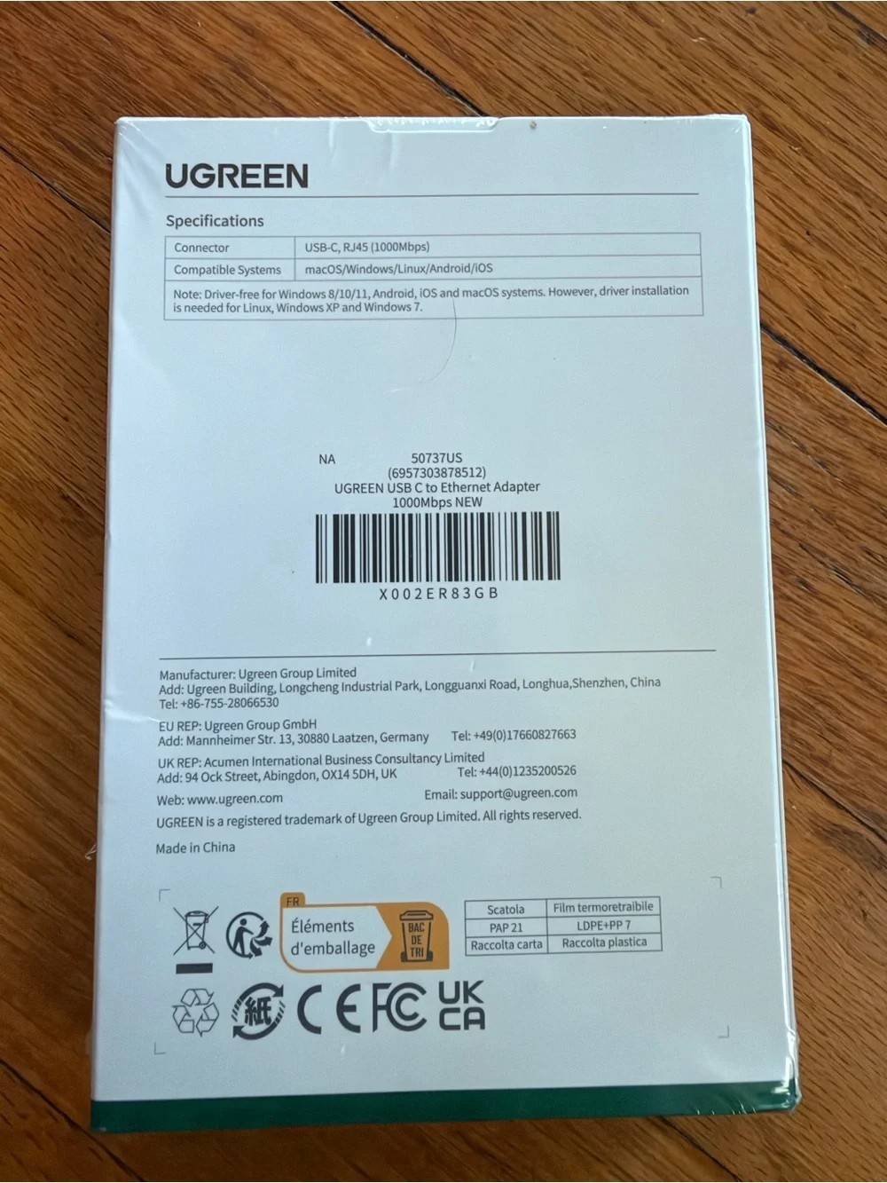 USB-C to Gigabit Ethernet Adapter - Gray